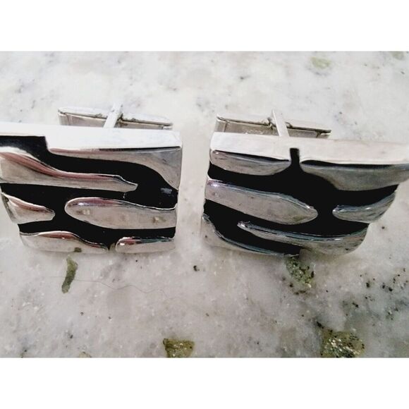 Cuff Links Lot Of 4 Bowling Pins Faux‎ Emerald Etc Vintage Gold & Silver Tone - Picture 7 of 9